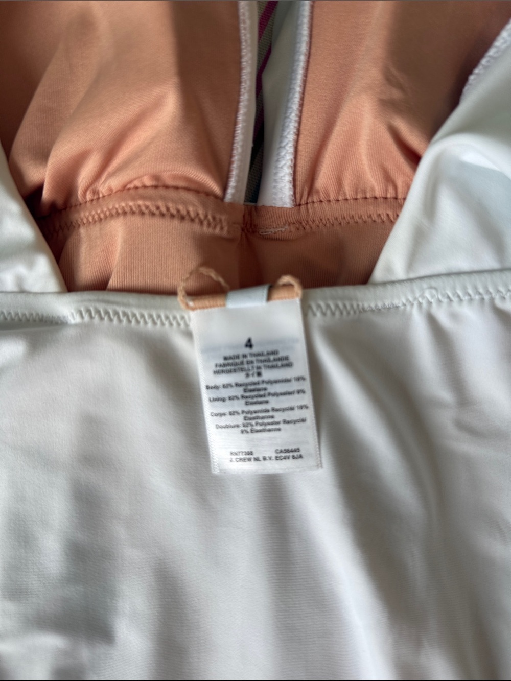 J Crew White Ruffle V Neck Swimsuit Size 4 - Picture 6 of 7